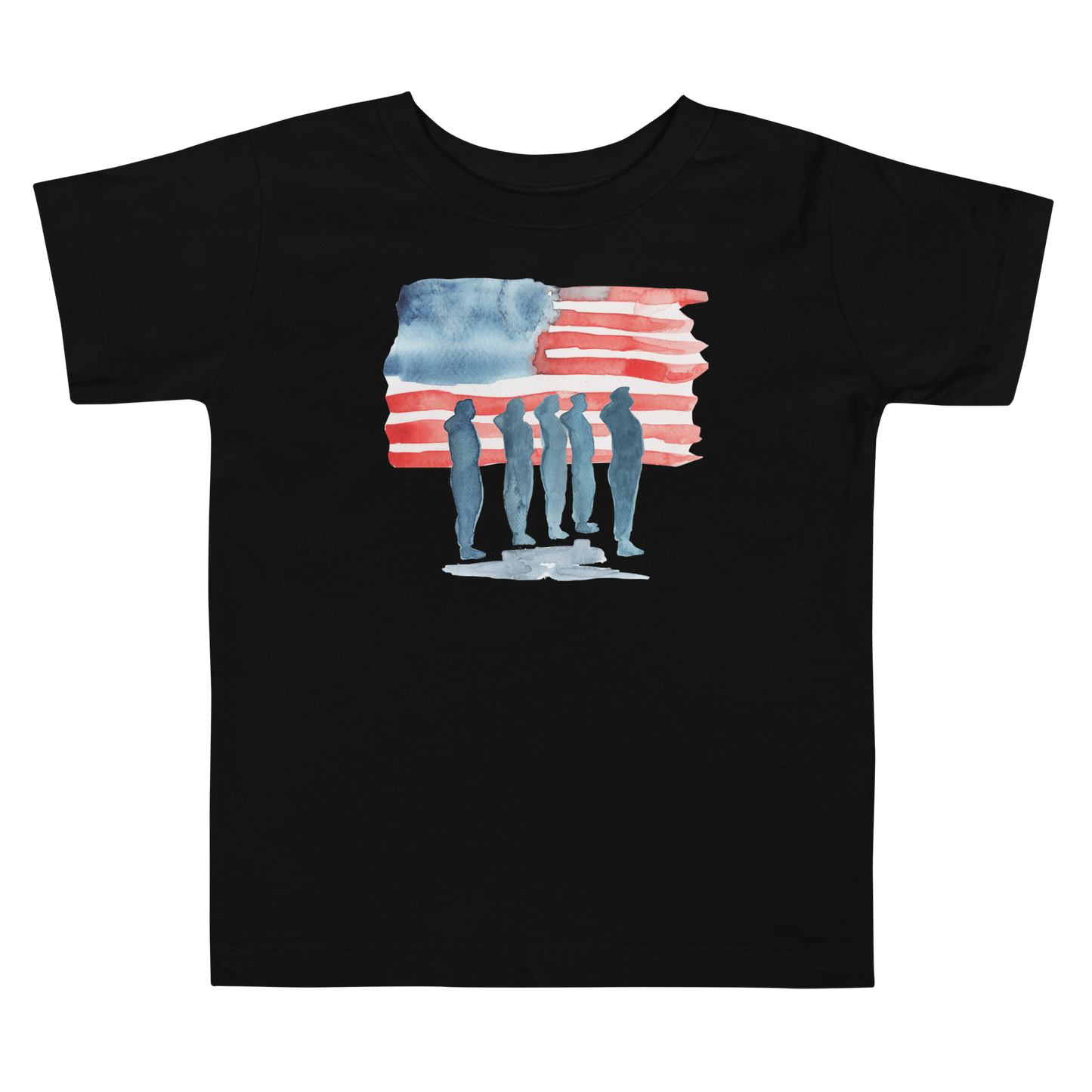 American Flag with Soldiers Watercolor Toddler t-shirt