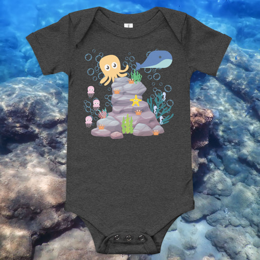 Underwater Sea Life Baby short sleeve one piece